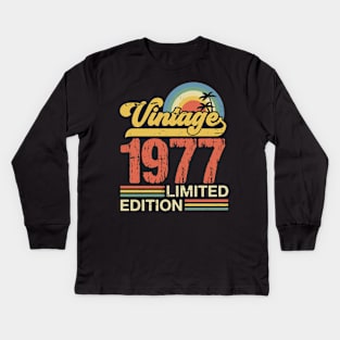 Retro vintage 1977 limited edition Kids Long Sleeve T-Shirt